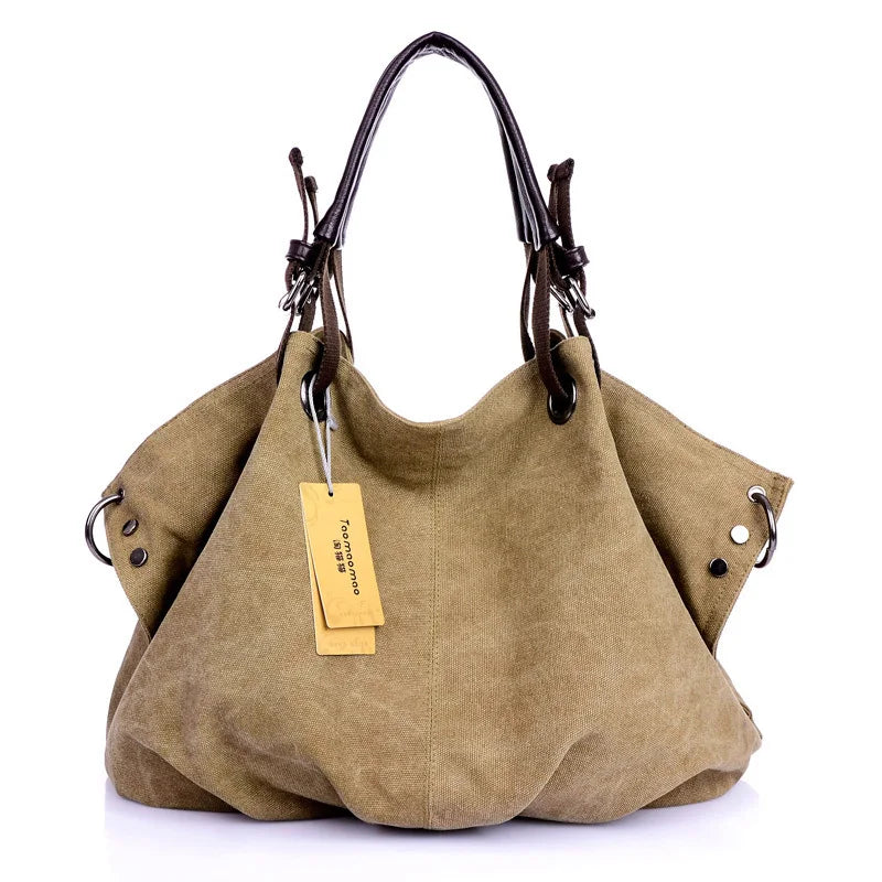Large Capacity Canvas Tote Crossbody Bag for Women