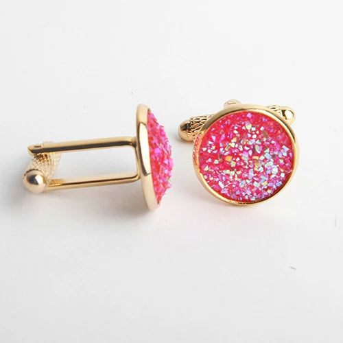 Men Rhinestone Round Cufflinks Accessories