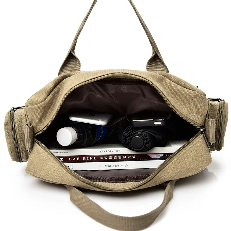 Large Canvas Crossbody Messenger Bag for Men