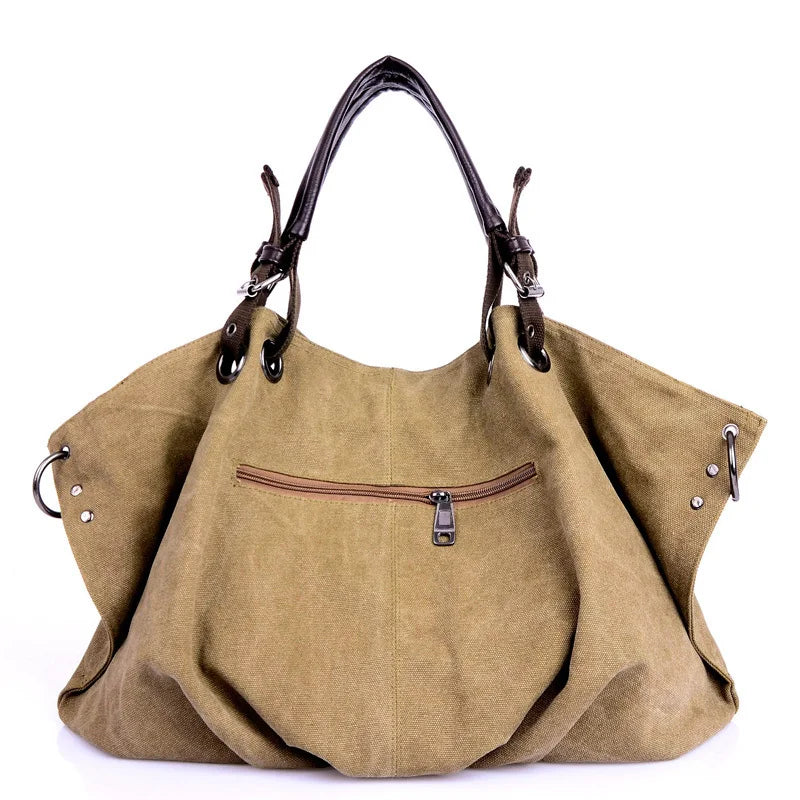 Large Capacity Canvas Tote Crossbody Bag for Women