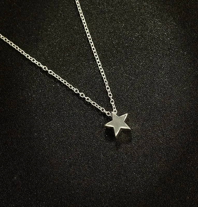 Women Fashion Gold and Silver Star Pendant Clavicle Necklace