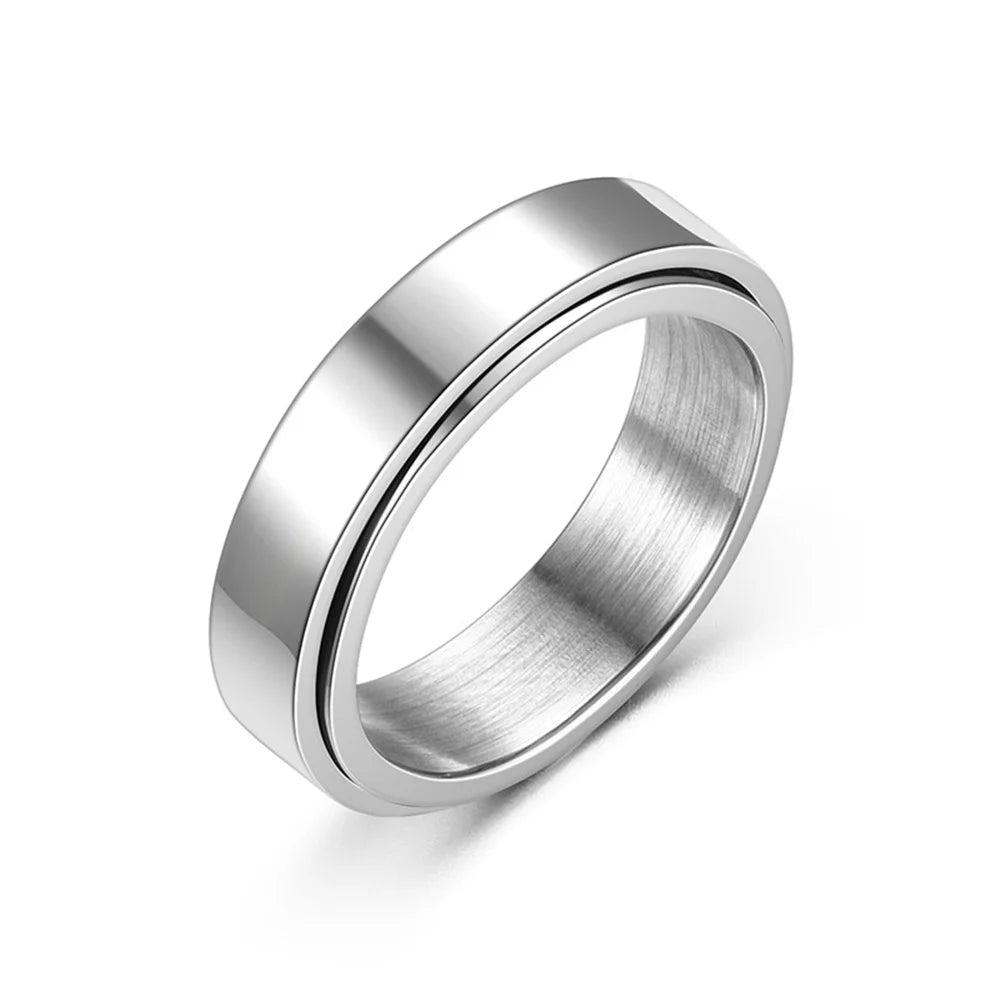 Men Stainless Steel Spinner Fidget Ring