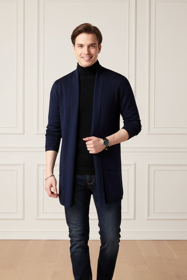 Men Slim Fit Knit Cardigan Sweater