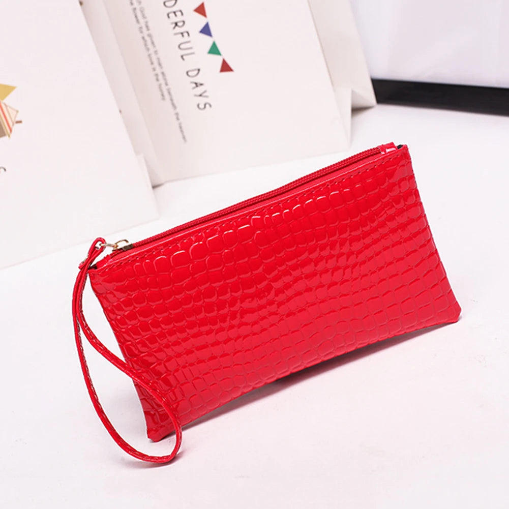 Long PU Leather Wristlet Wallet for Women