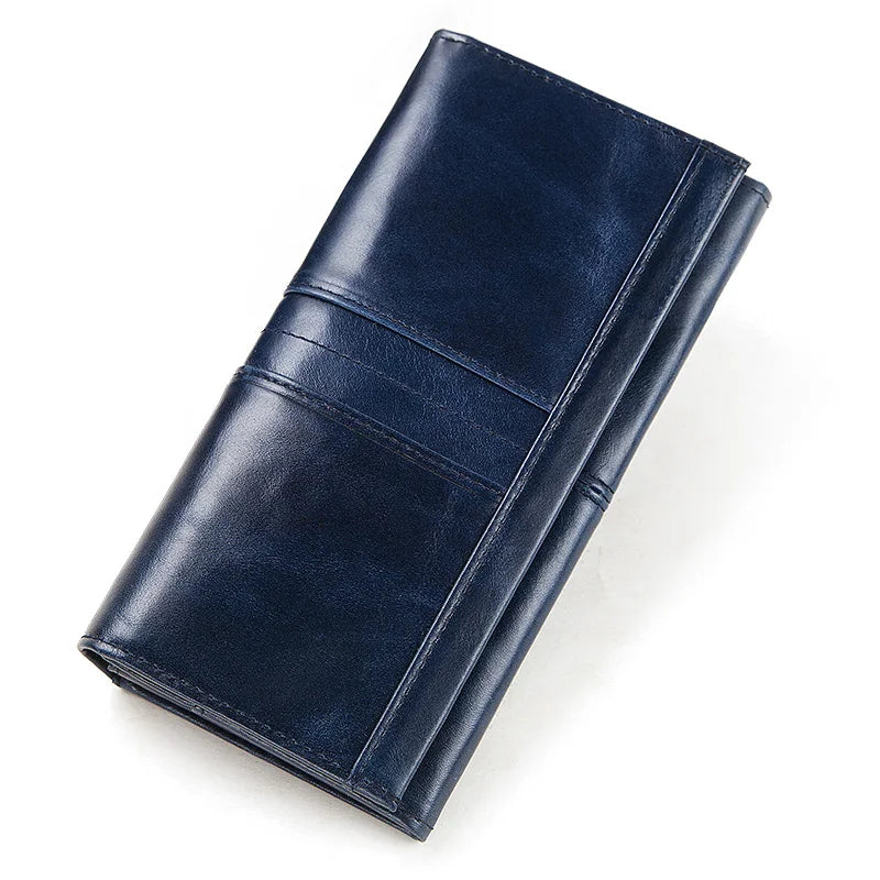 Genuine Leather RFID Blocking Clutch Wallet for Women