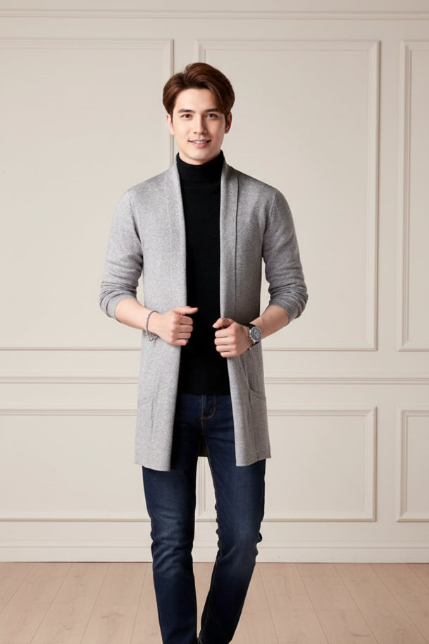 Men Slim Fit Knit Cardigan Sweater