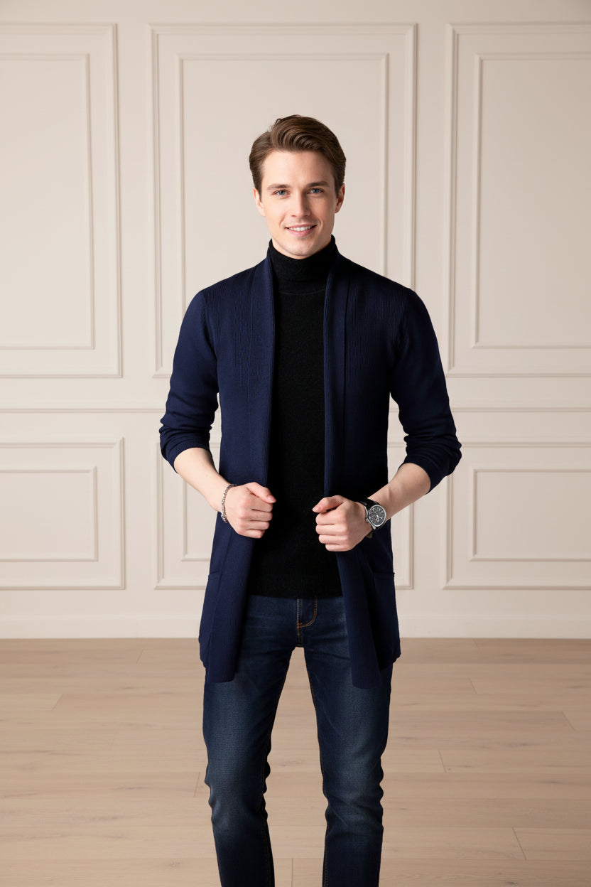 Men Slim Fit Knit Cardigan Sweater