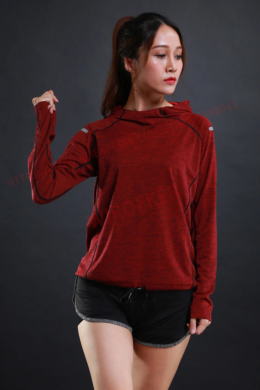 Women Quick Dry Sports Jacket Long Sleeve Running Hoodie Activewear