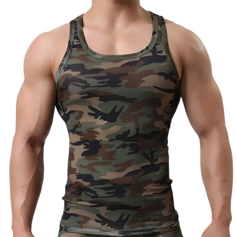 Men Quick Dry Camouflage Gym Tank Top Vest