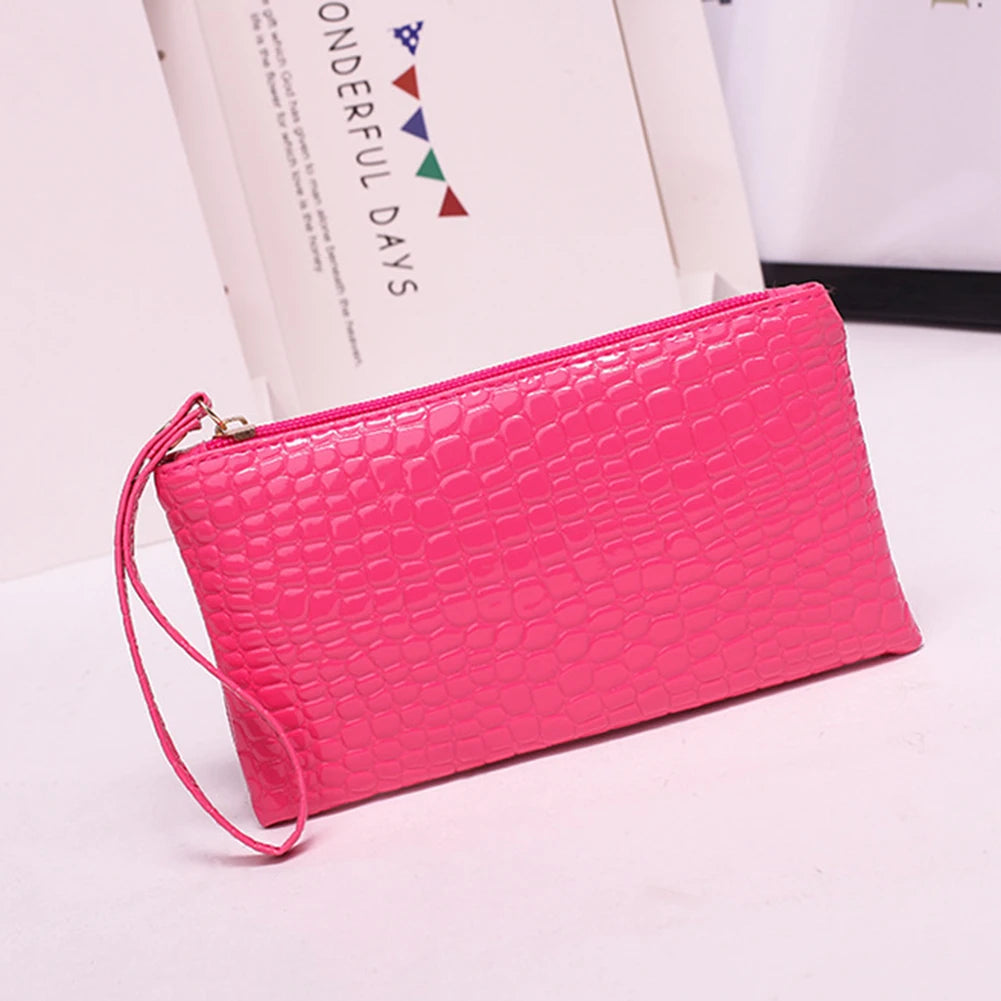 Long PU Leather Wristlet Wallet for Women
