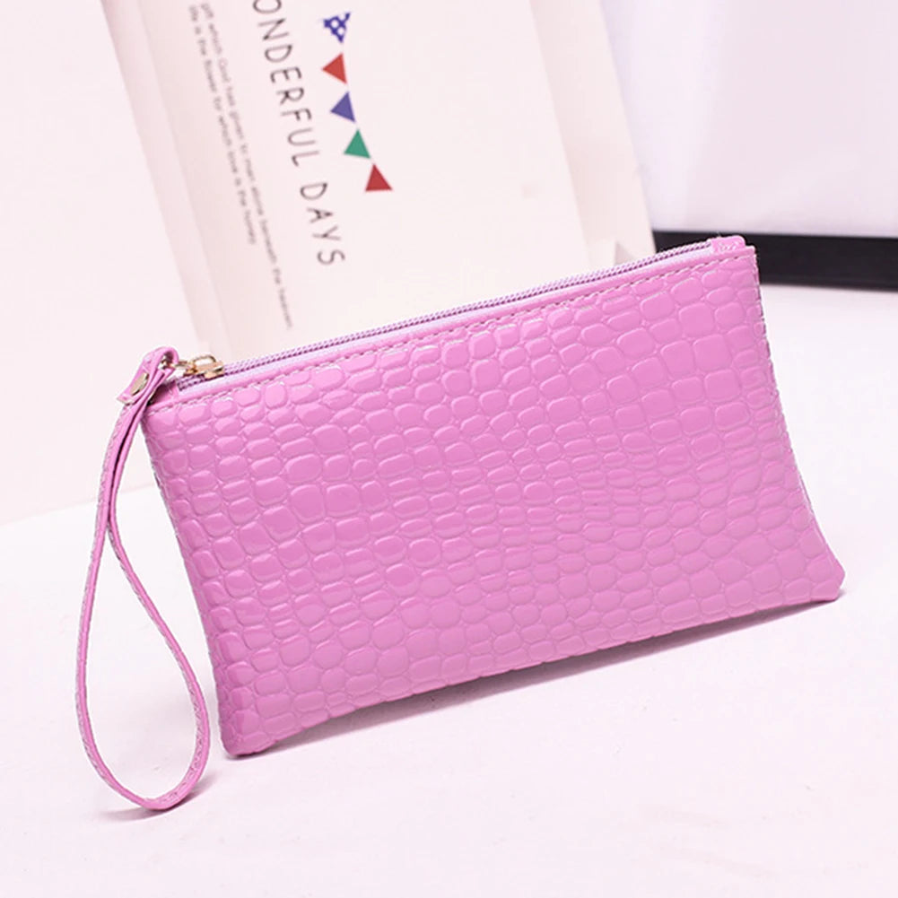 Long PU Leather Wristlet Wallet for Women