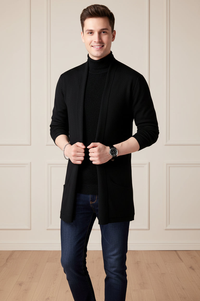 Men Slim Fit Knit Cardigan Sweater
