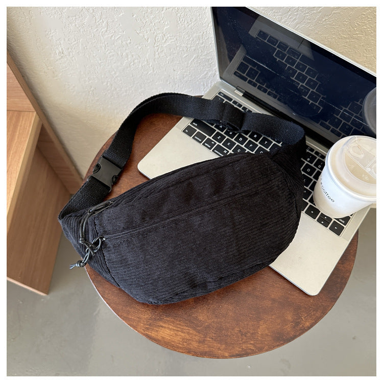Corduroy Crossbody Waist Chest Bag for Women