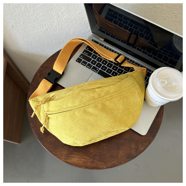 Corduroy Crossbody Waist Chest Bag for Women