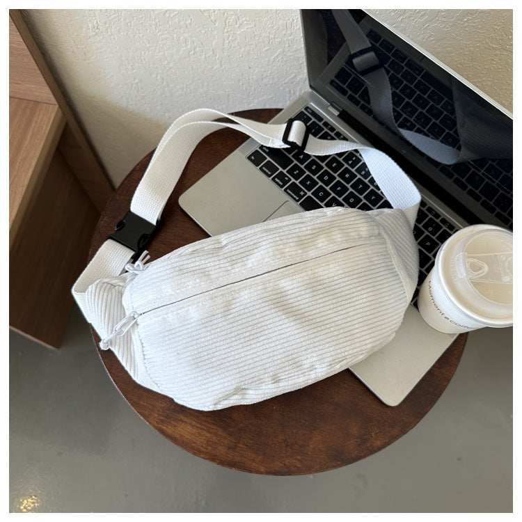 Corduroy Crossbody Waist Chest Bag for Women