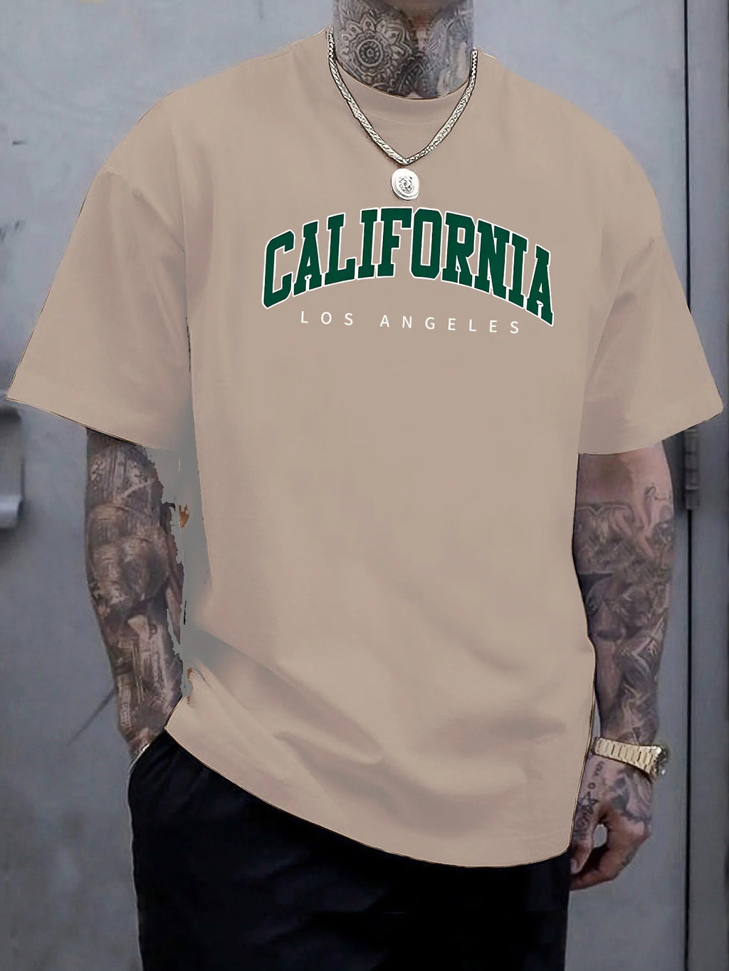 Men Cotton California Graphic Casual Short Sleeve T Shirt