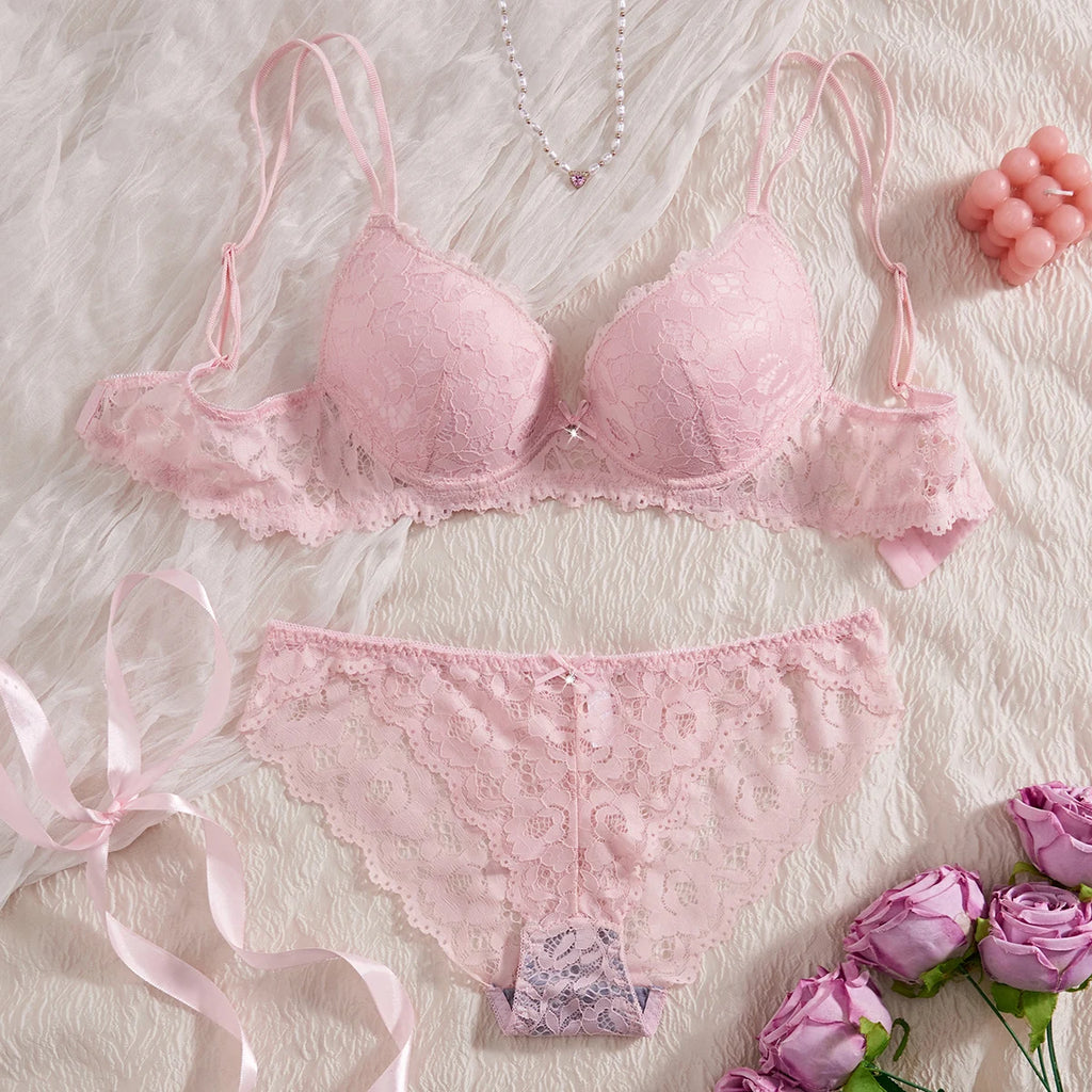 Piece Lace Bra and Panty Set for Women
