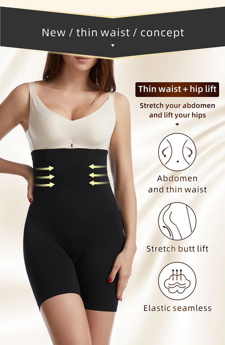High Waist Tummy Control Mid Thigh Body Shaper Shorts for Women