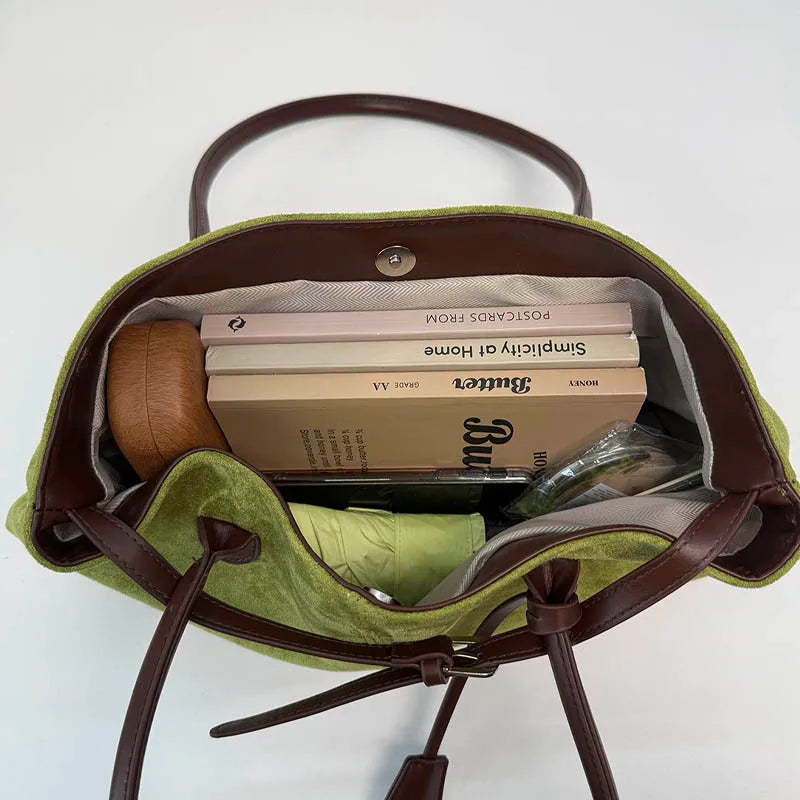 Retro PU Leather Underarm Tote Bag for Women