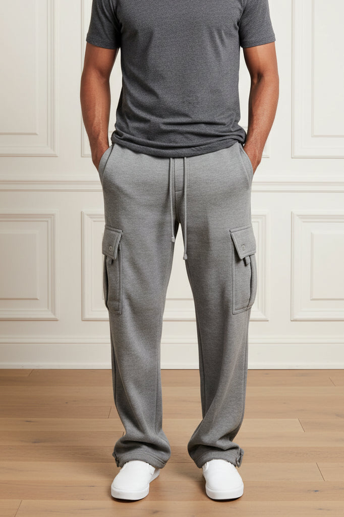 Men Oversized Drawstring Cargo Joggers