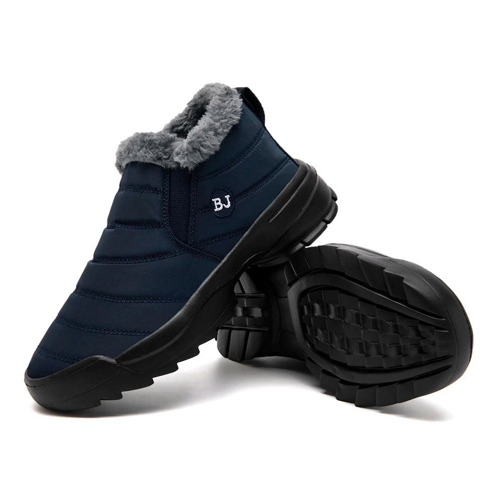 Men's Snow Boots, Winter Warm Shoes, Fuzzy Lining Windproof Hiking Boots, Winter Insulated Shoes, Fuzzy Lining Windproof Hiking Boots