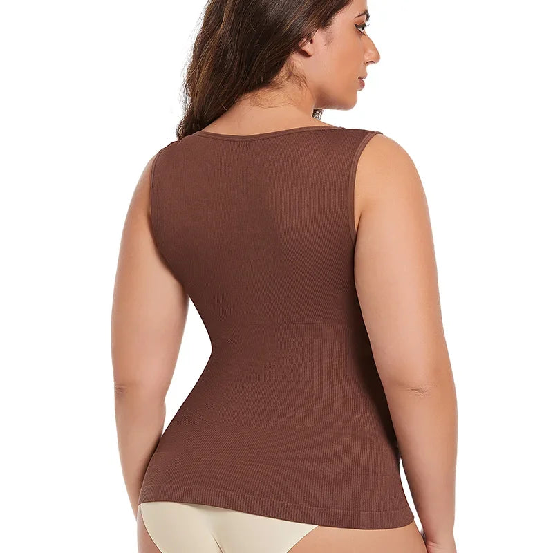 V Neck Compression Tank Top Shapewear for Women