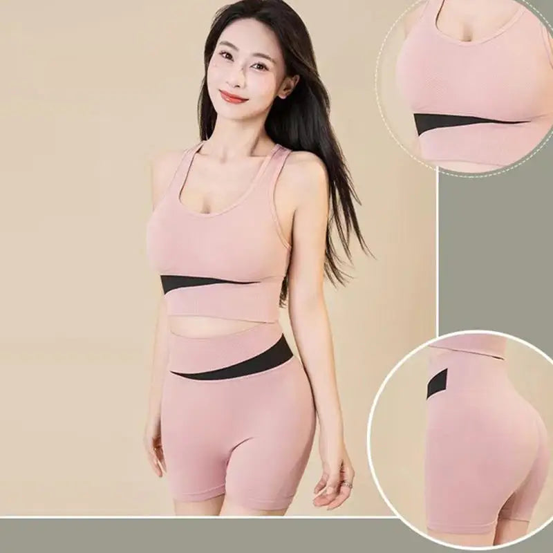 Women Quick Dry Yoga Set High Waist Butt Lifting Fitness Outfit