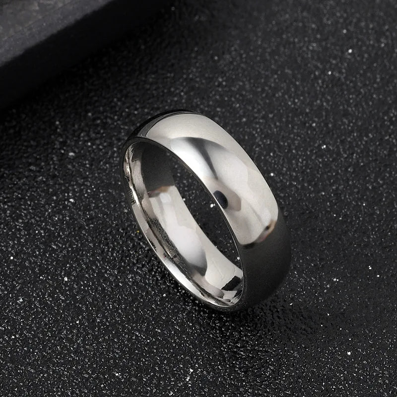 Men Stainless Steel Matte Wedding Band Ring