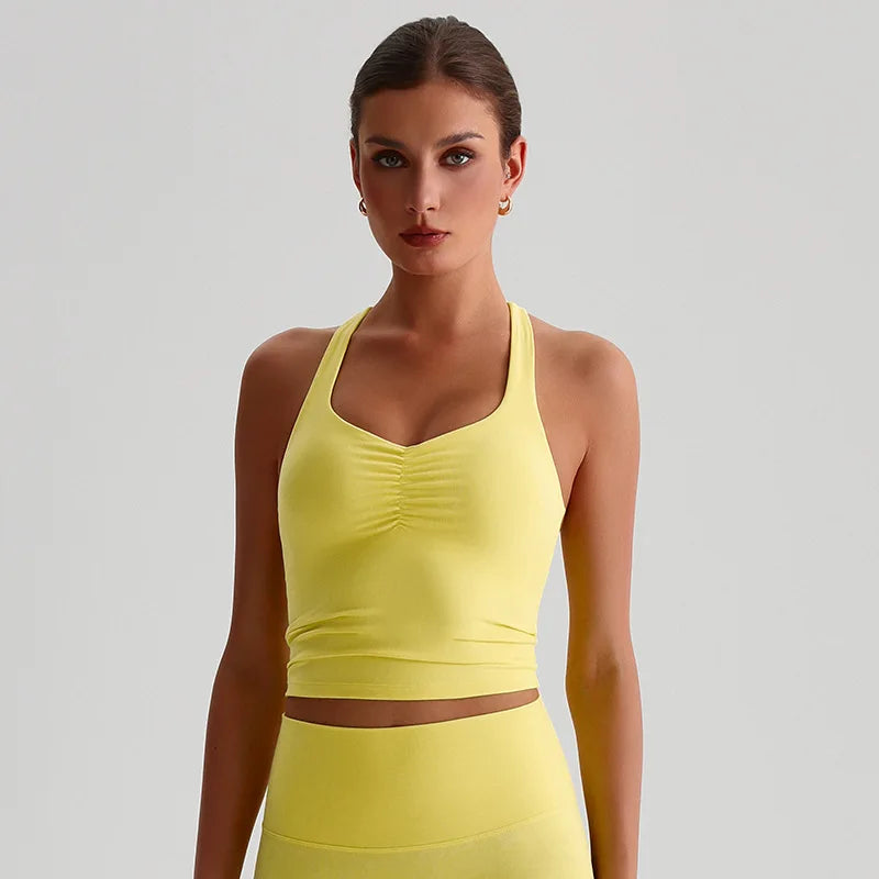 Women Cross Back High Impact Padded Fitness Top