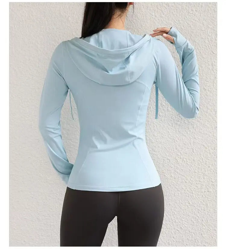 Women Long Sleeve Slim Fit Activewear Sweatshirt