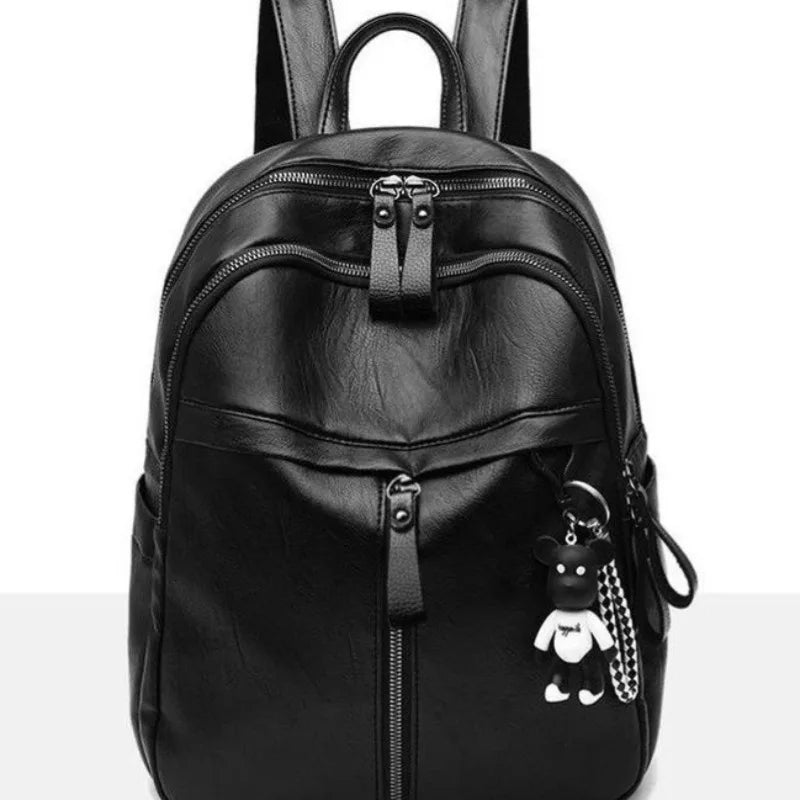 Bear Design Casual Backpack Crossbody Bag for Women