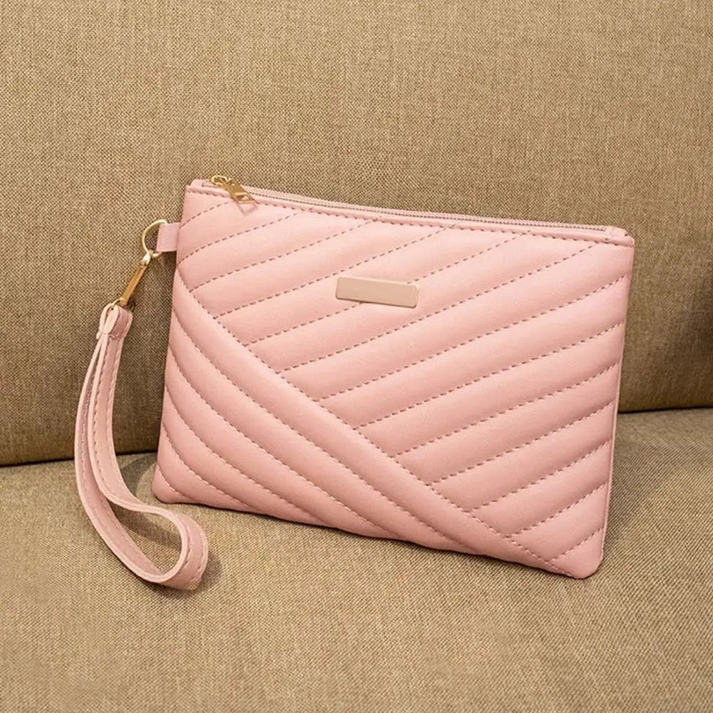 Leather Envelope Wristlet Clutch Wallet for Women