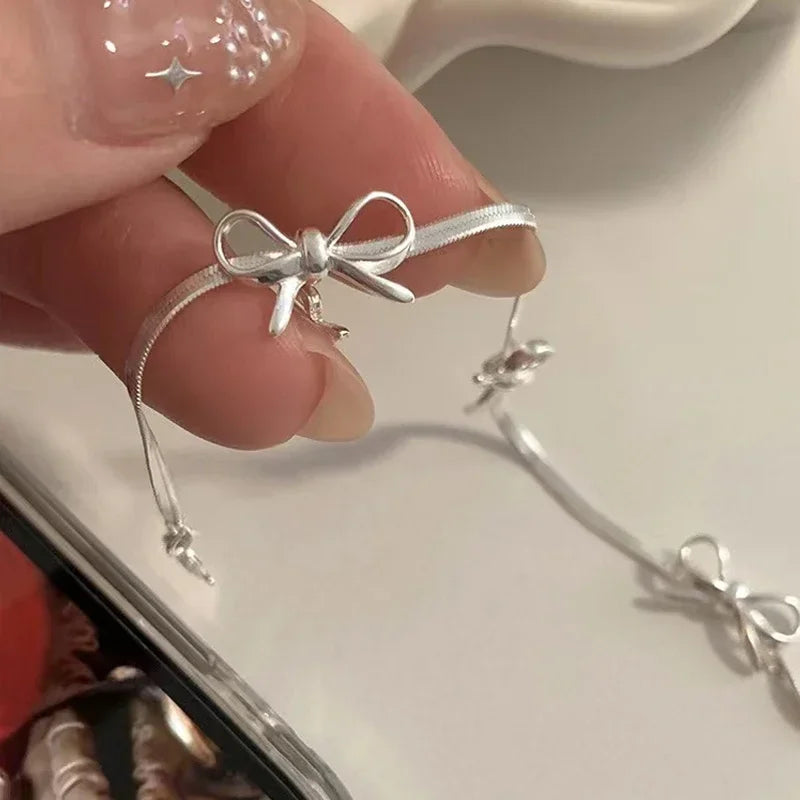 Women Bow Knot Snake Chain Bracelet Sparkling Fashion Jewelry