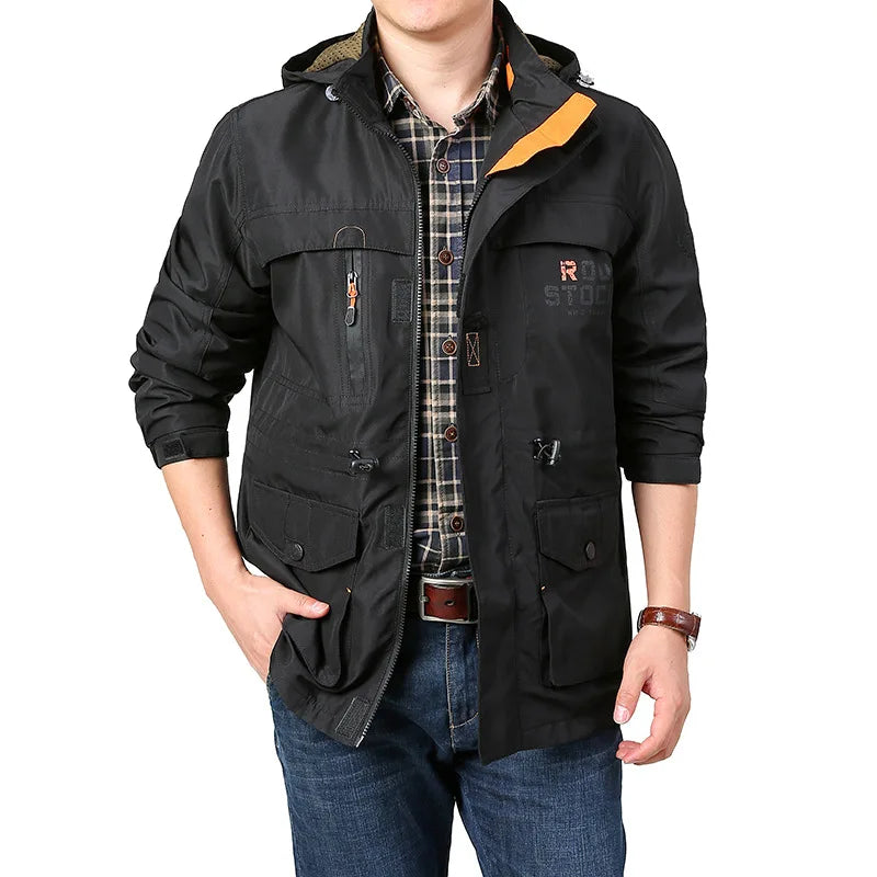 Men Lightweight Hooded Denim Jacket