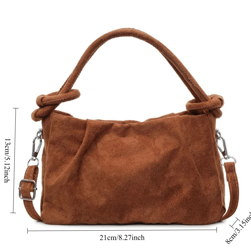 Retro Suede Crossbody Shoulder Bag for Women