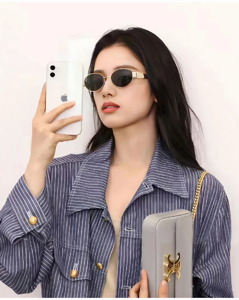New Sunglasses For Women And Men Sun Glasses Alloy Oval Eyewear