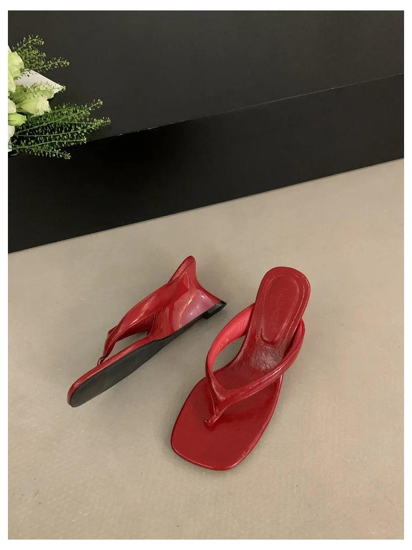 Women Wedge Heel Flip Flop Sandals