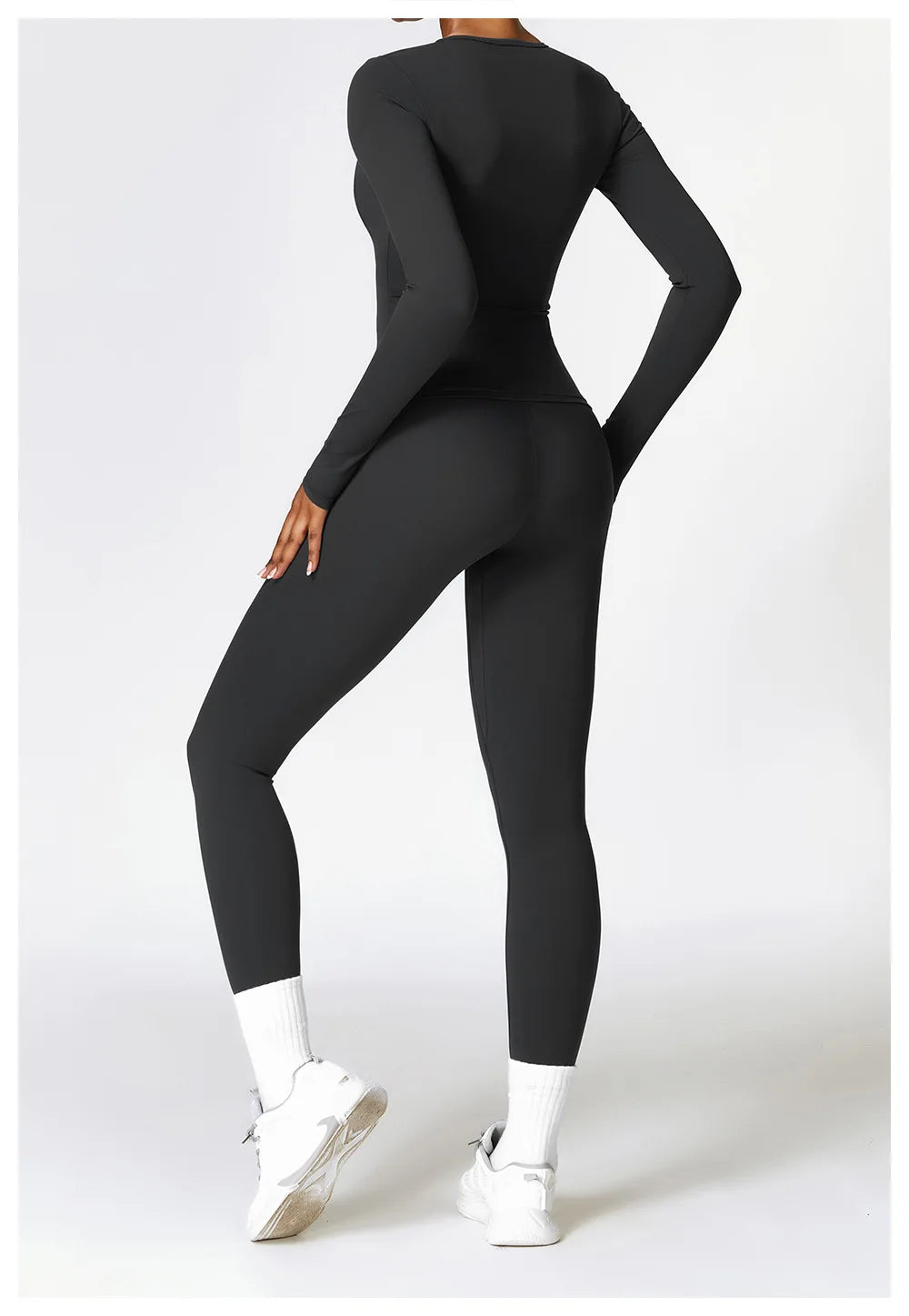 Women Long Sleeve Crop Yoga Top Quick Dry Fitness Shirt