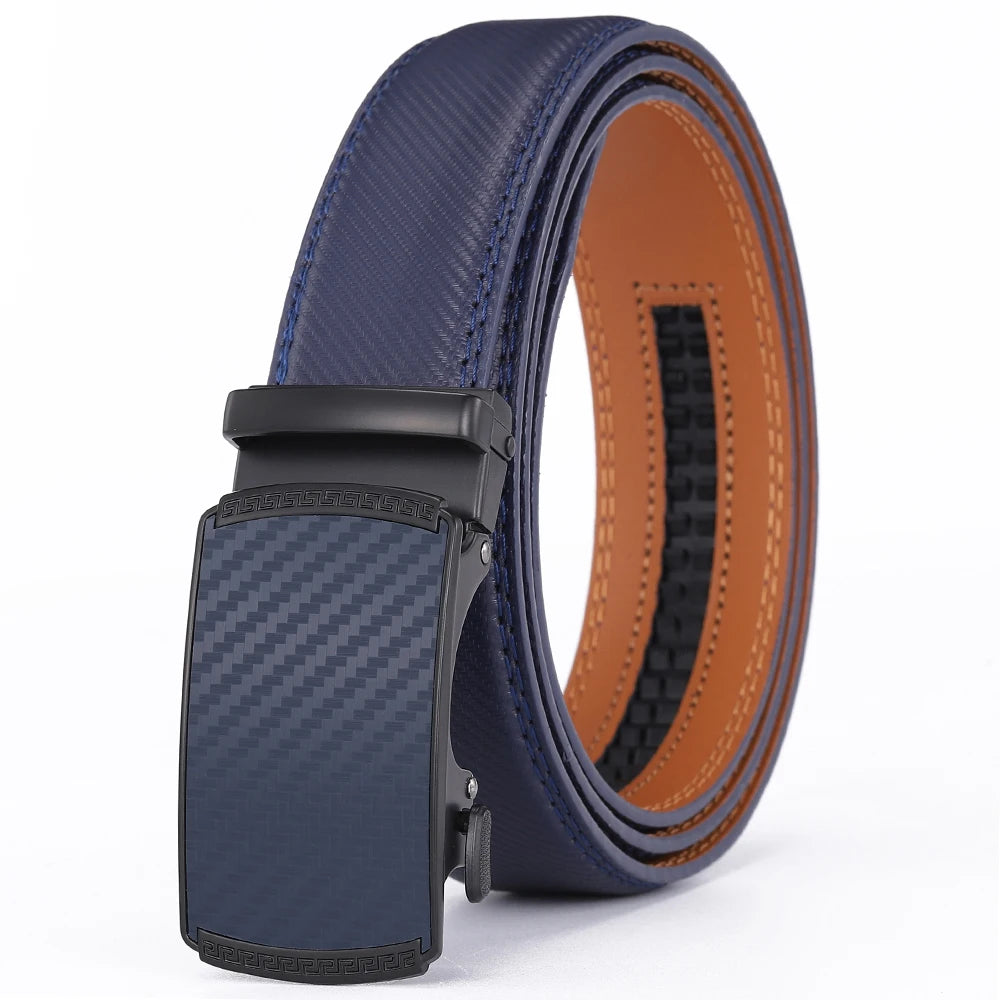 Men Luxury Genuine Leather Automatic Buckle Belt