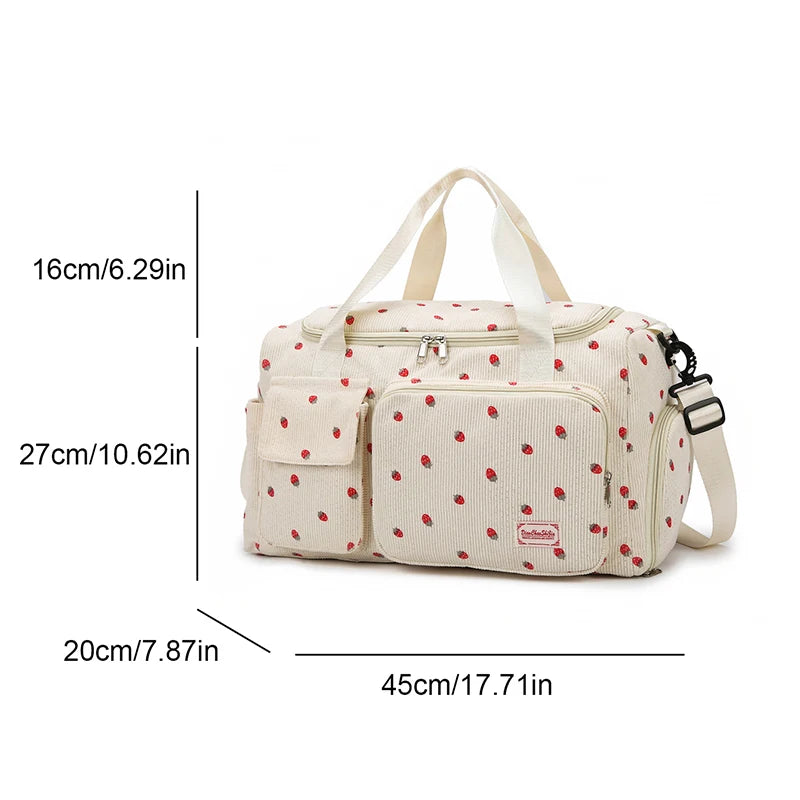 Large Capacity Corduroy Travel Tote Bag for Women