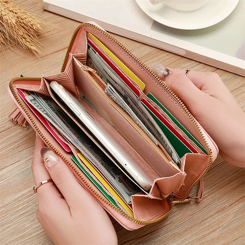 Luxury Heart Design Long Wrist Wallet for Women