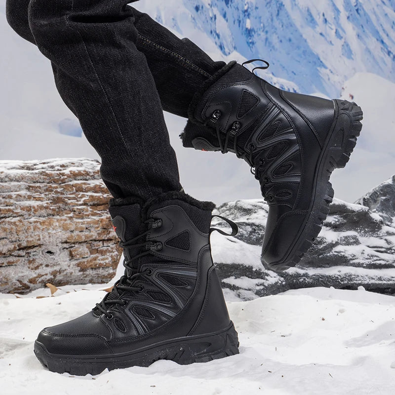 Men Winter Men Snow Boots Super Warm Men Hiking Boots High Quality Waterproof Leather Men's Boots Outdoor Motorcycle Boots