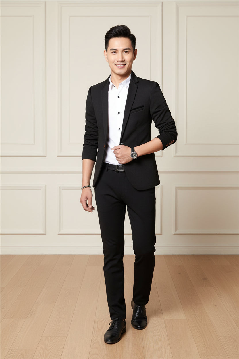 Men Slim Fit Blazer Suit Jacket