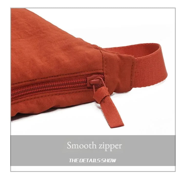 Men and Women Solid Color Chest Bag for Large Capacity Travel Crossbody Female Half Moon Bag Daily Cotton Filled Shoulder Bag