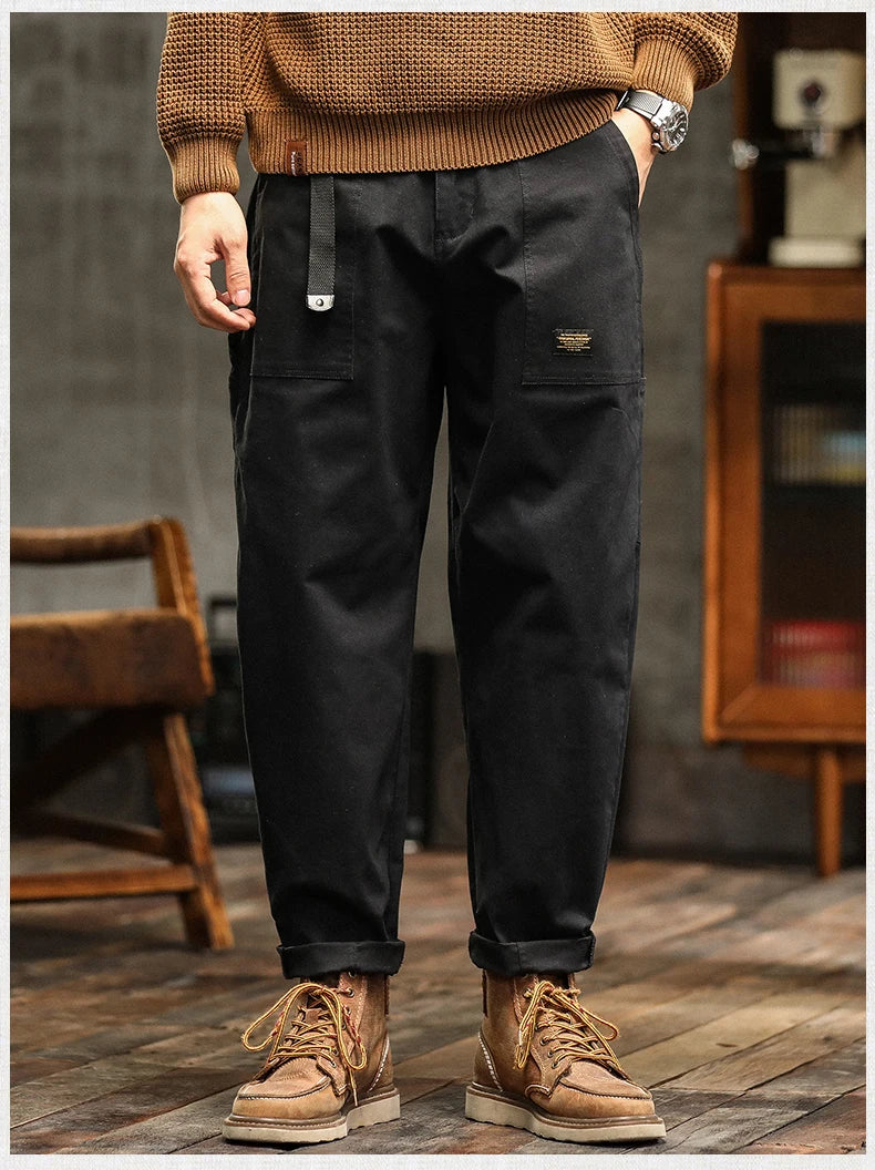 Loose Cargo Pants American Vintage Style