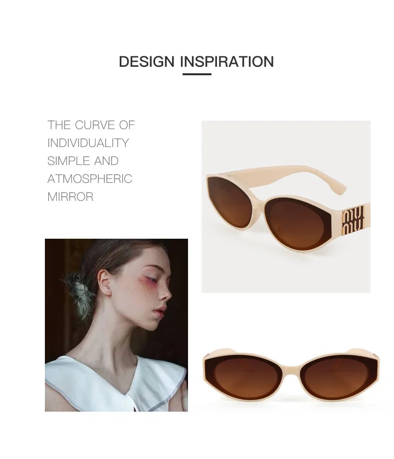 Women Luxury Oval UV400 Designer Fashion Sunglasses