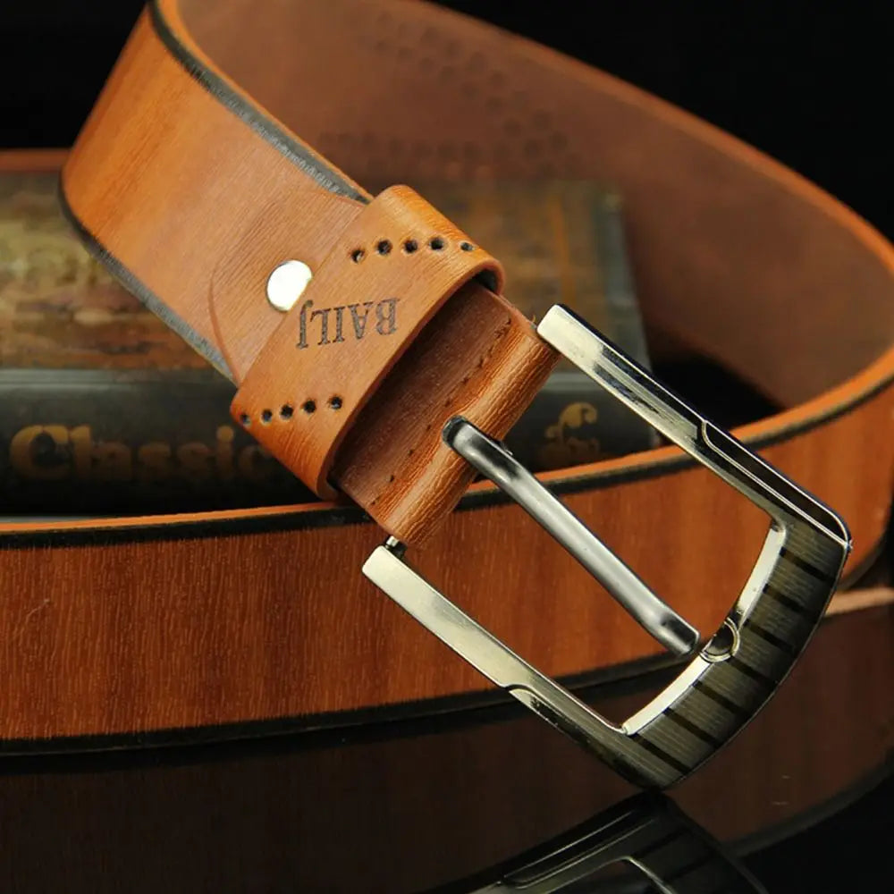Men Vintage Leather Letter Print Belt