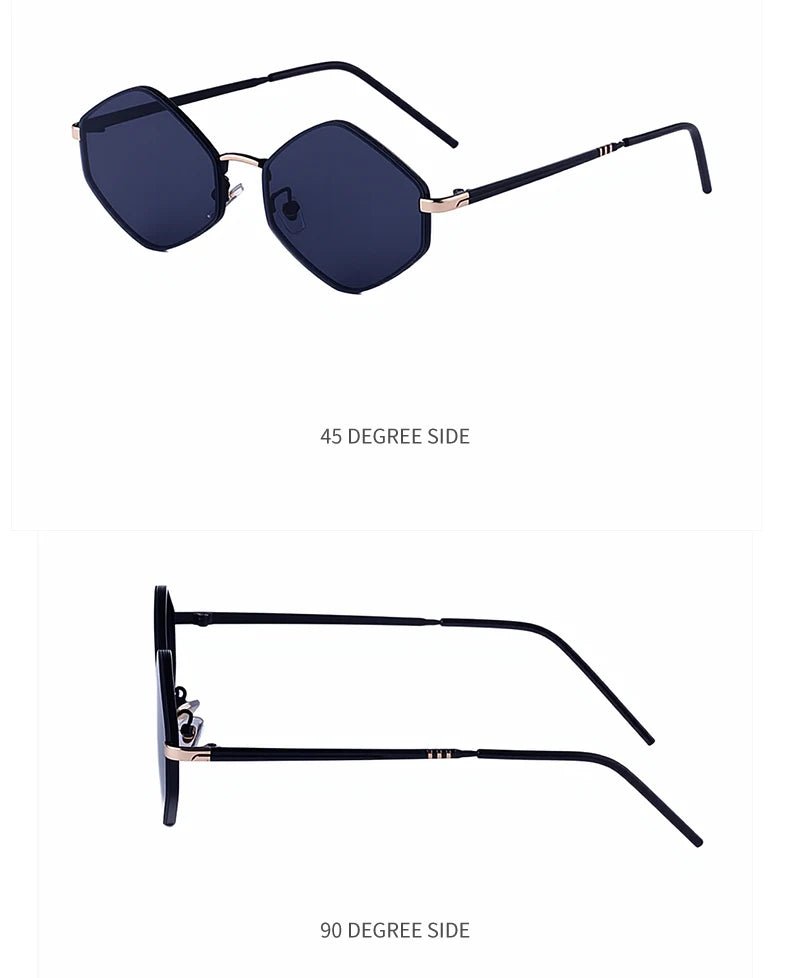 Women Hexagon Punk Vintage Polygon Sunglasses Fashion Eyewear