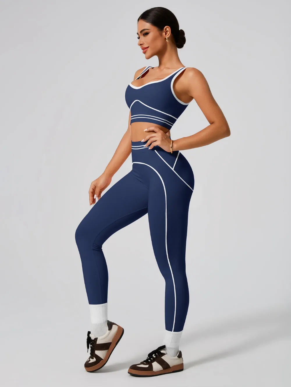 Women Seamless Yoga Set Sports Bra and High Waist Leggings Fitness Outfit