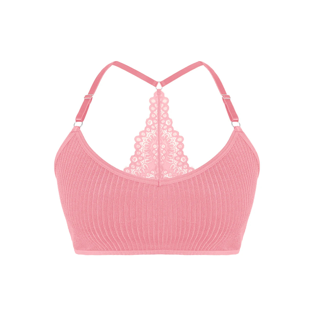 Backless Ribbed Wireless Bralette Camisole for Women